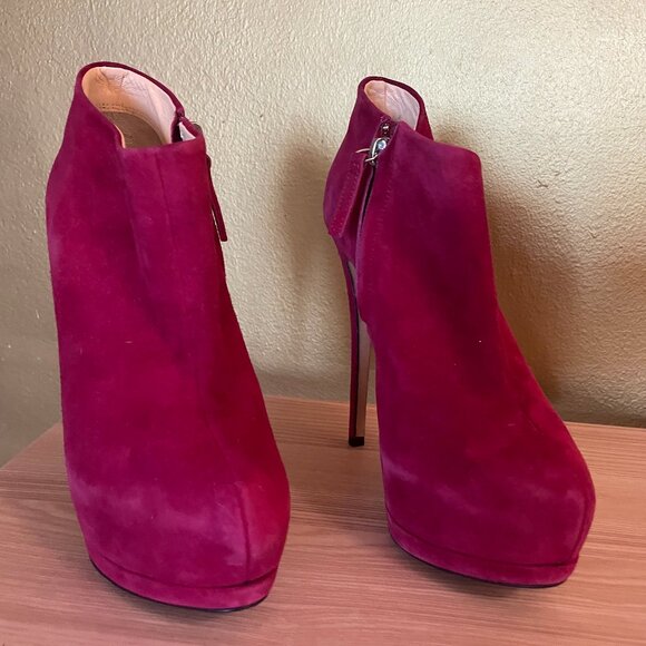 NEW Giuseppe Zanotti Red Suede Boots Size IT 35 US 5 MSRP $550 No Box - Picture 3 of 6